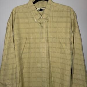 Tommy Bahama Mens Size XL Beige Silk Long Sleeve Casual Business Button Up Shirt